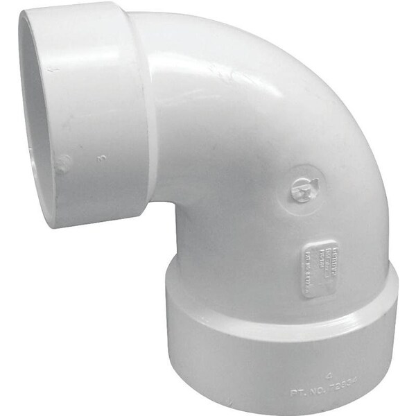 Genova CANPLAS Reducing Closet Bend Pipe Elbow, 4 x 3 in, Hub, 90 deg